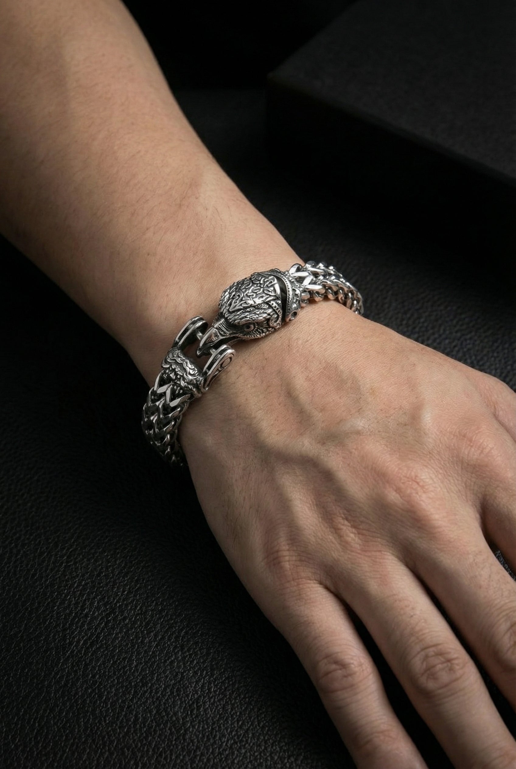The Corpse Swallower - Hraesvelgr - Stainless Steel Eagle Head Bracelet - Viking Trinkets