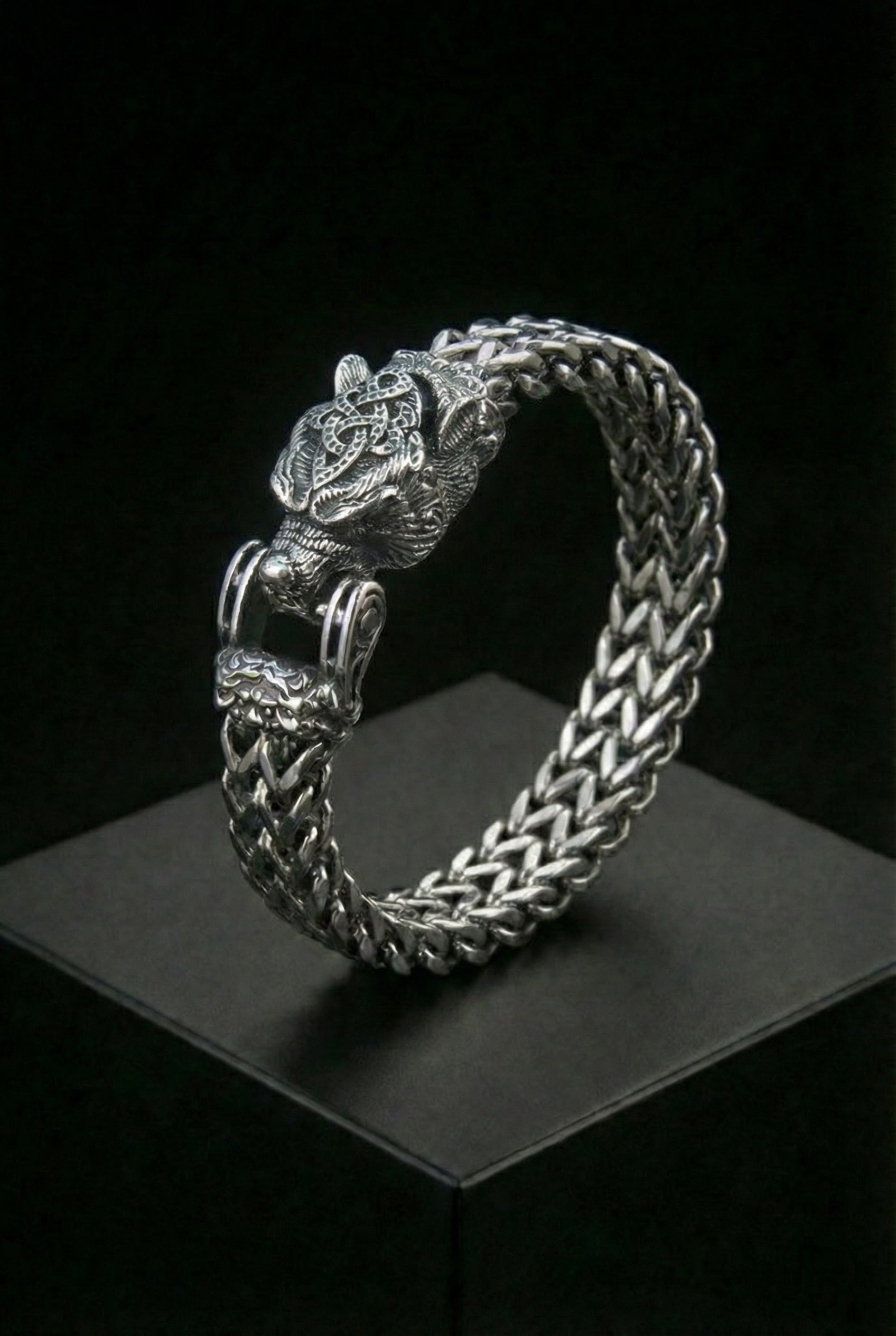 Fenrir - The Great Wolf - Stainless Steel Bracelet For Men
