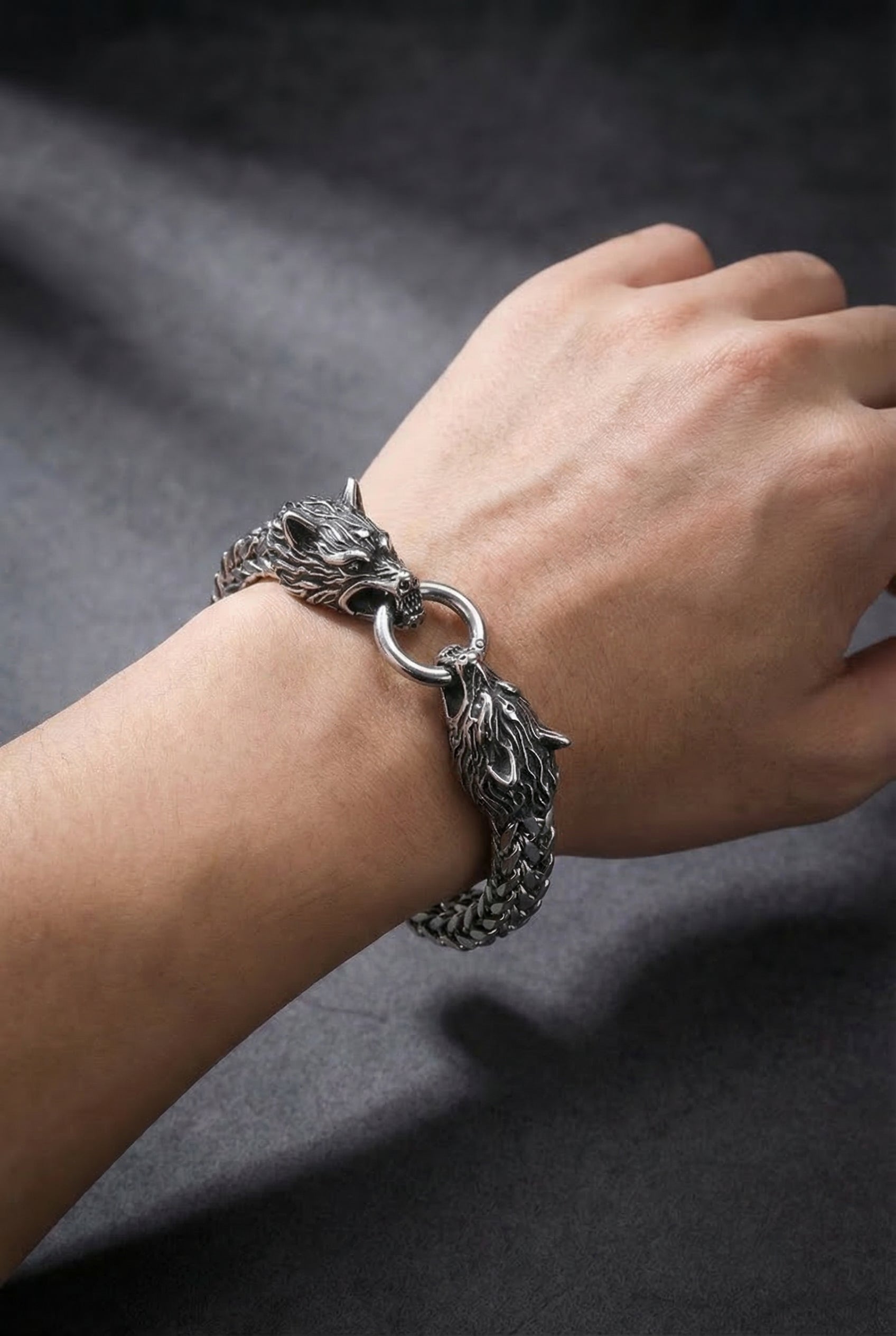 Fenrir's Bite - Stainless Steel Wolf Head Chain Pendant - Viking Trinkets