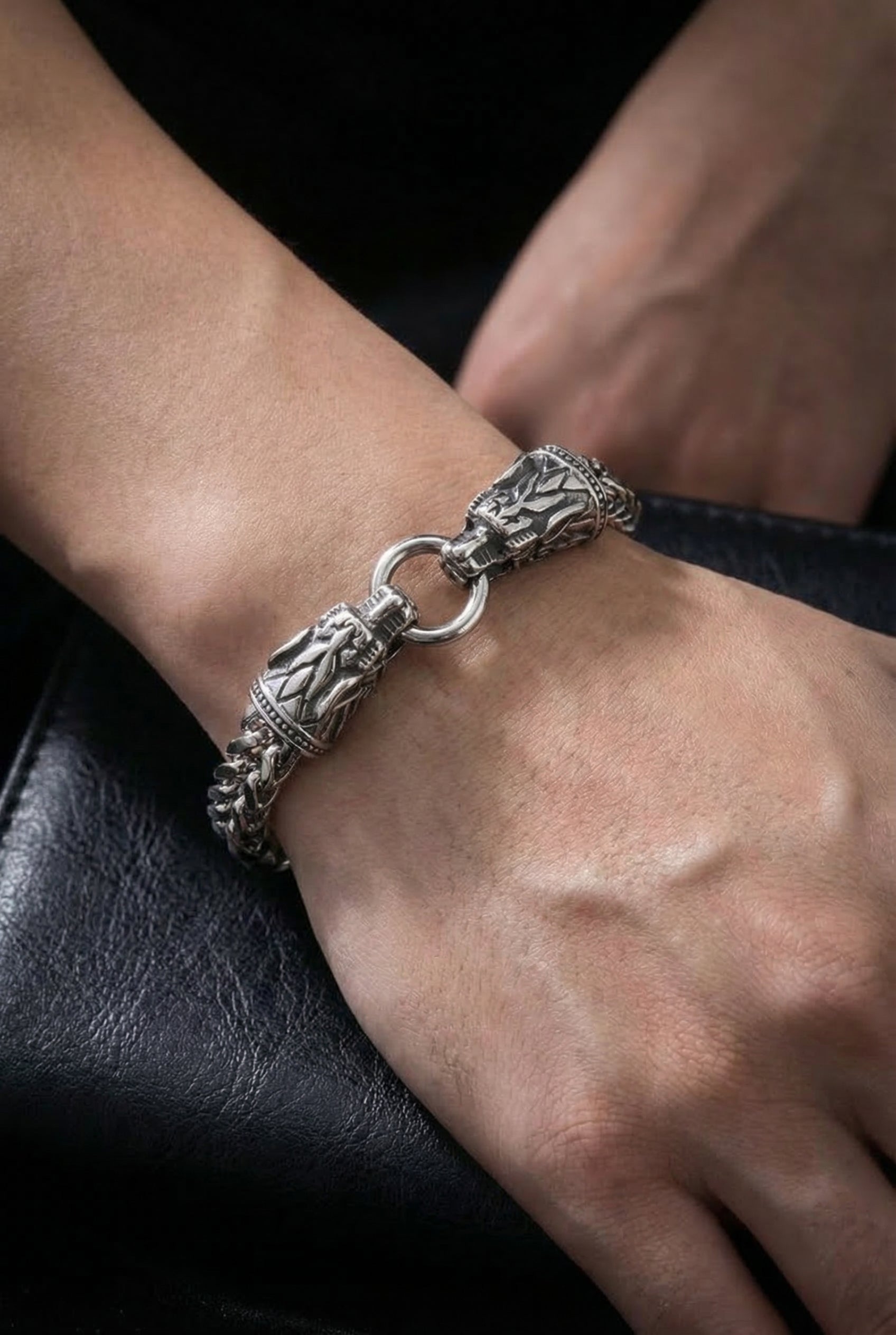 Nidhogg - The Malice Striker - Stainless Steel Dragon Bracelet - Viking Trinkets