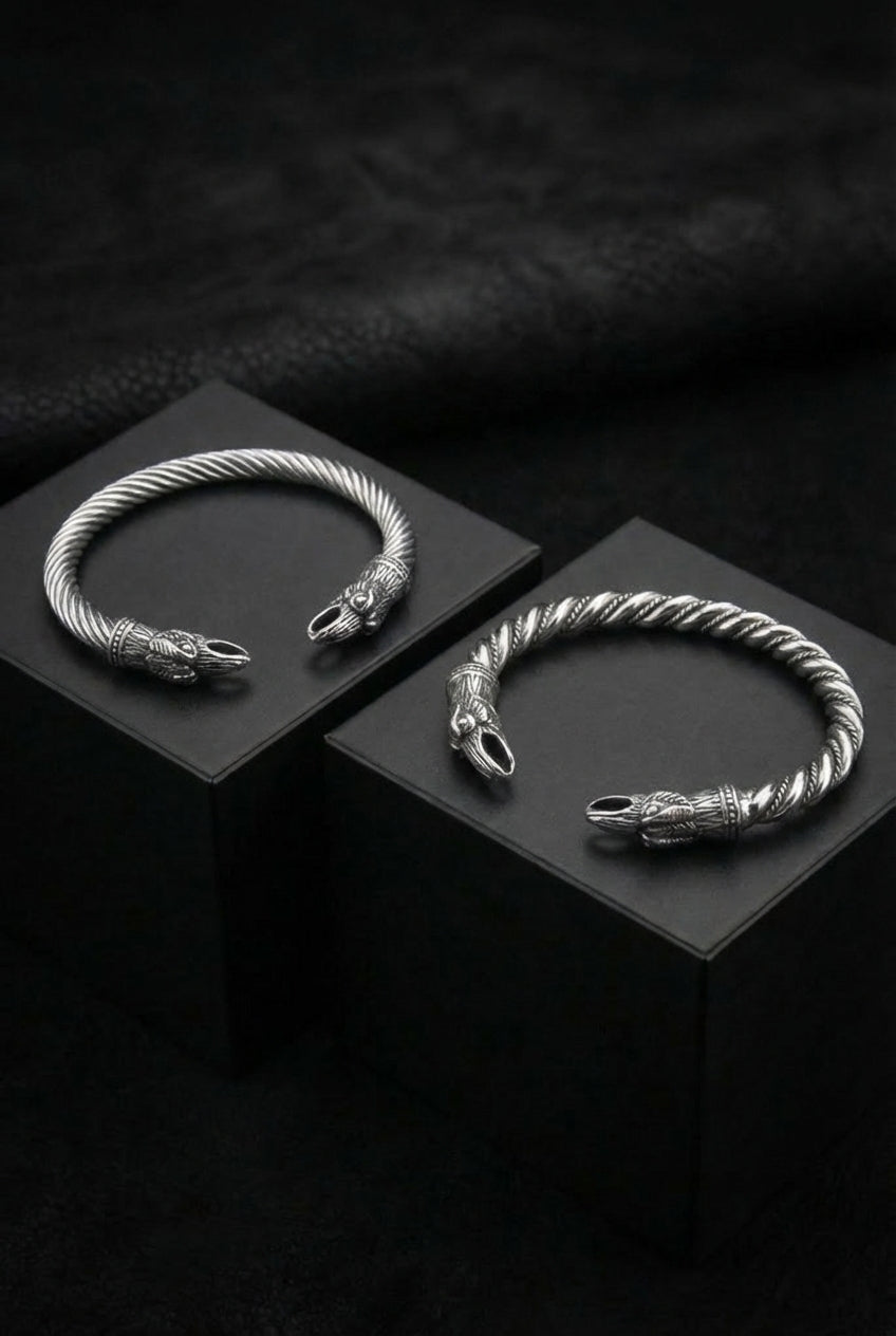 Ravens of War - Stainless Steel Allegiance Bangle - Viking Trinkets