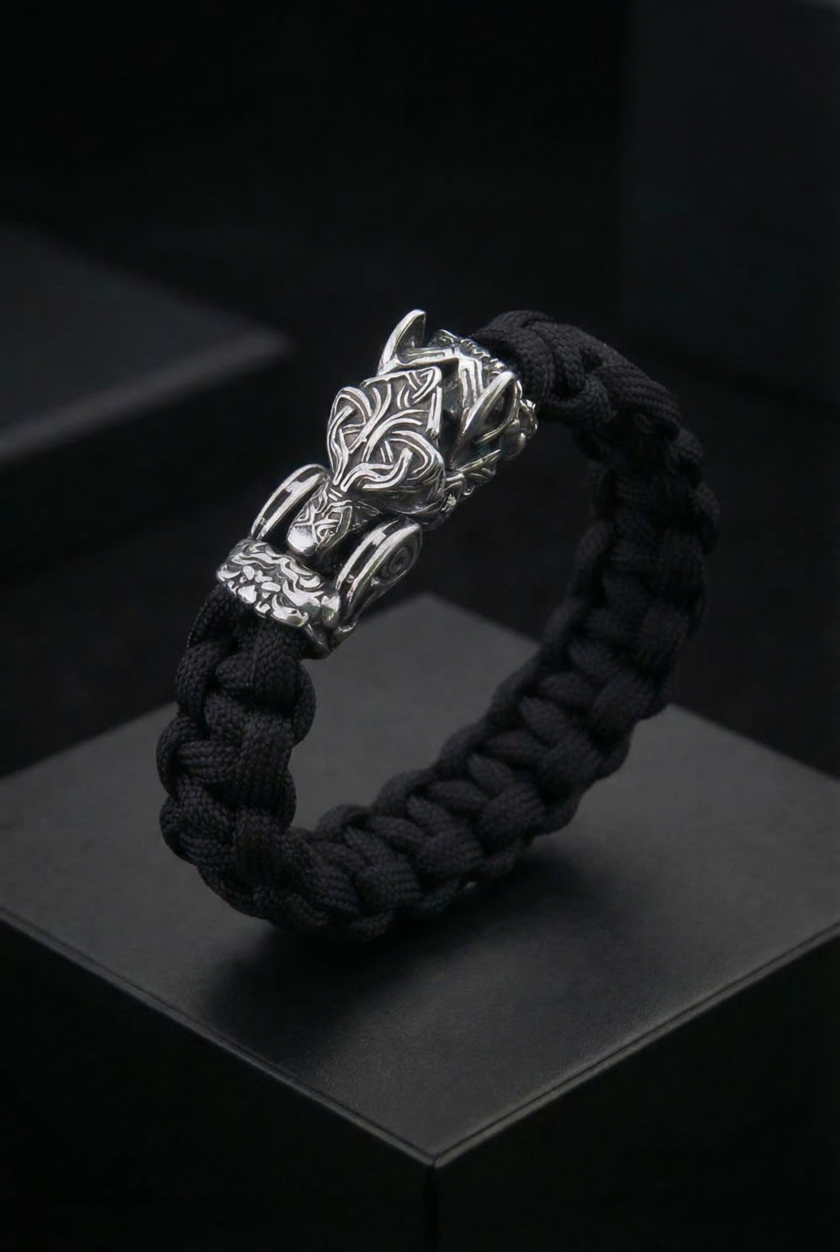 The Decimator - Bungee Cord Fenrir Head Bracelet - Viking Trinkets