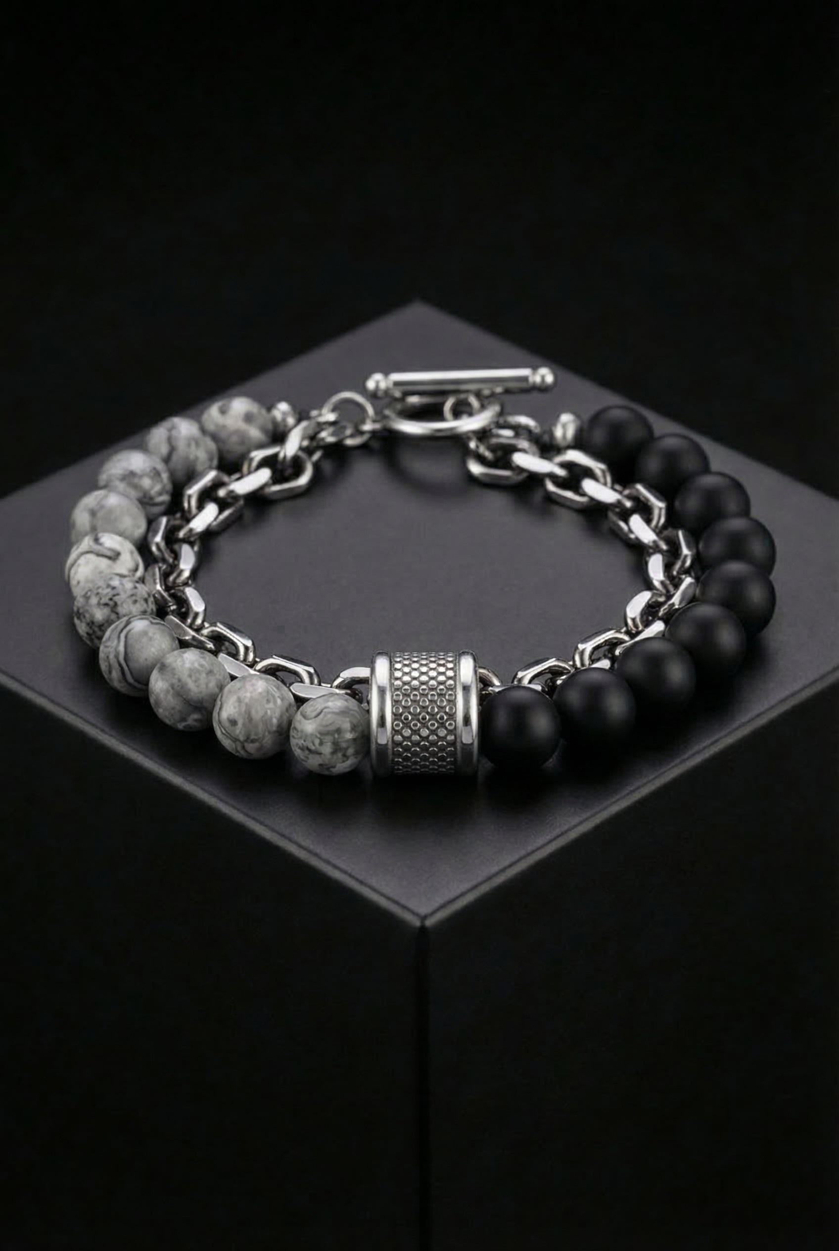 Garmr's Armlet - Stainless Steel Energy Bead Bracelet - Viking Trinkets