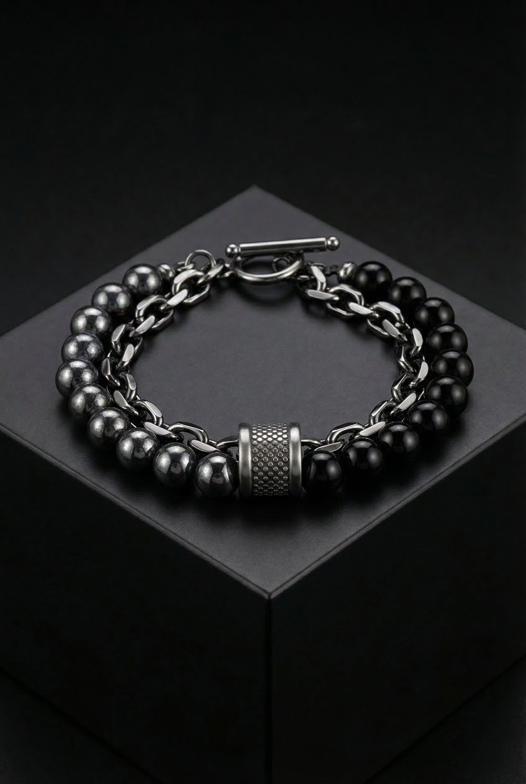 Garmr's Armlet - Stainless Steel Energy Bead Bracelet - Viking Trinkets