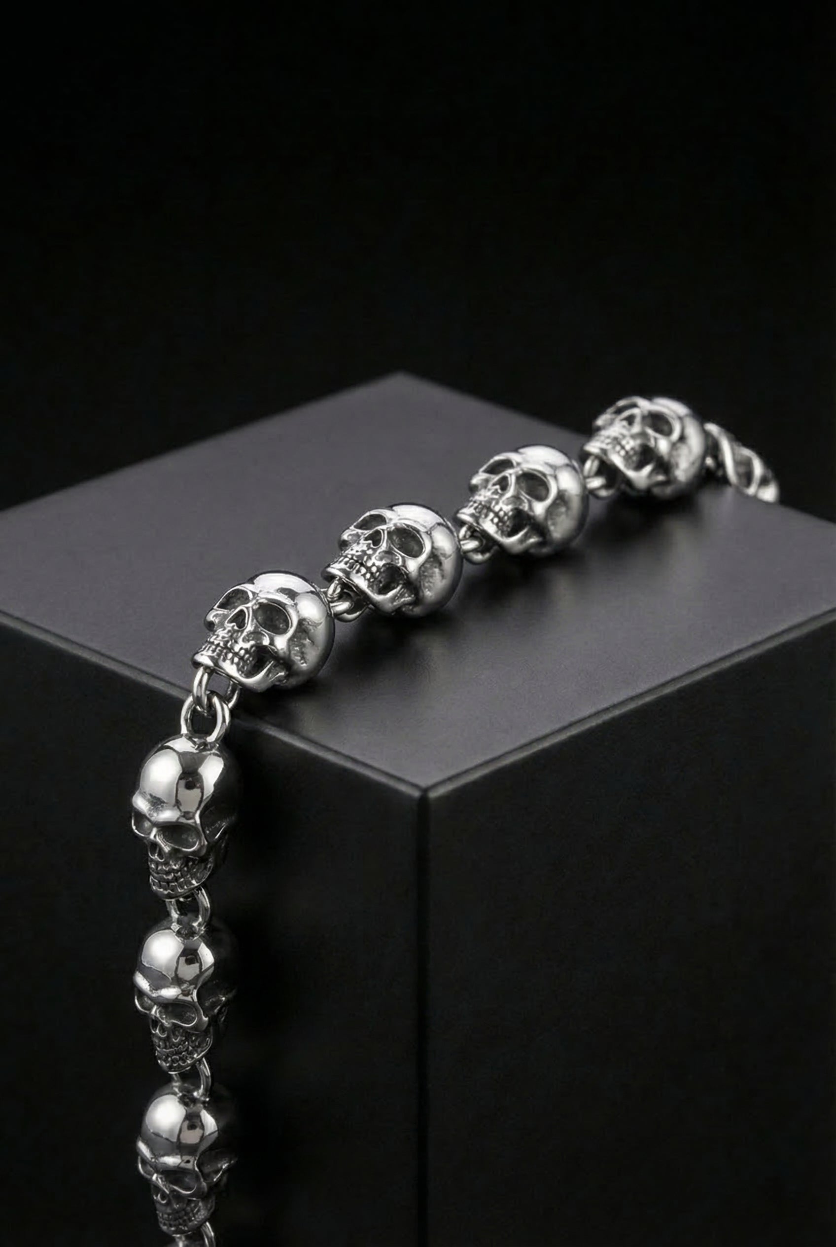 Skulls Of The Fallen - Stainless Steel Skull Bracelet - Viking Trinkets