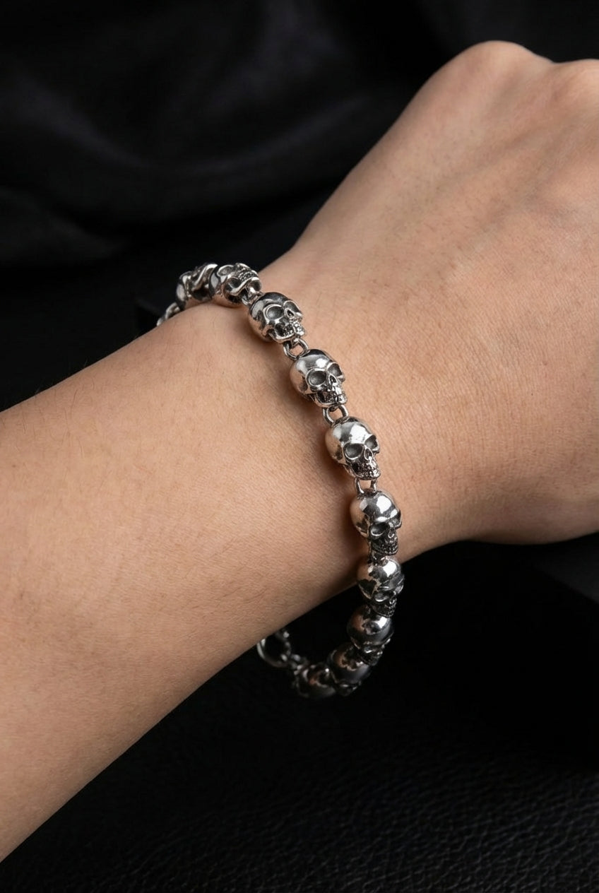 Skulls Of The Fallen - Stainless Steel Skull Bracelet - Viking Trinkets