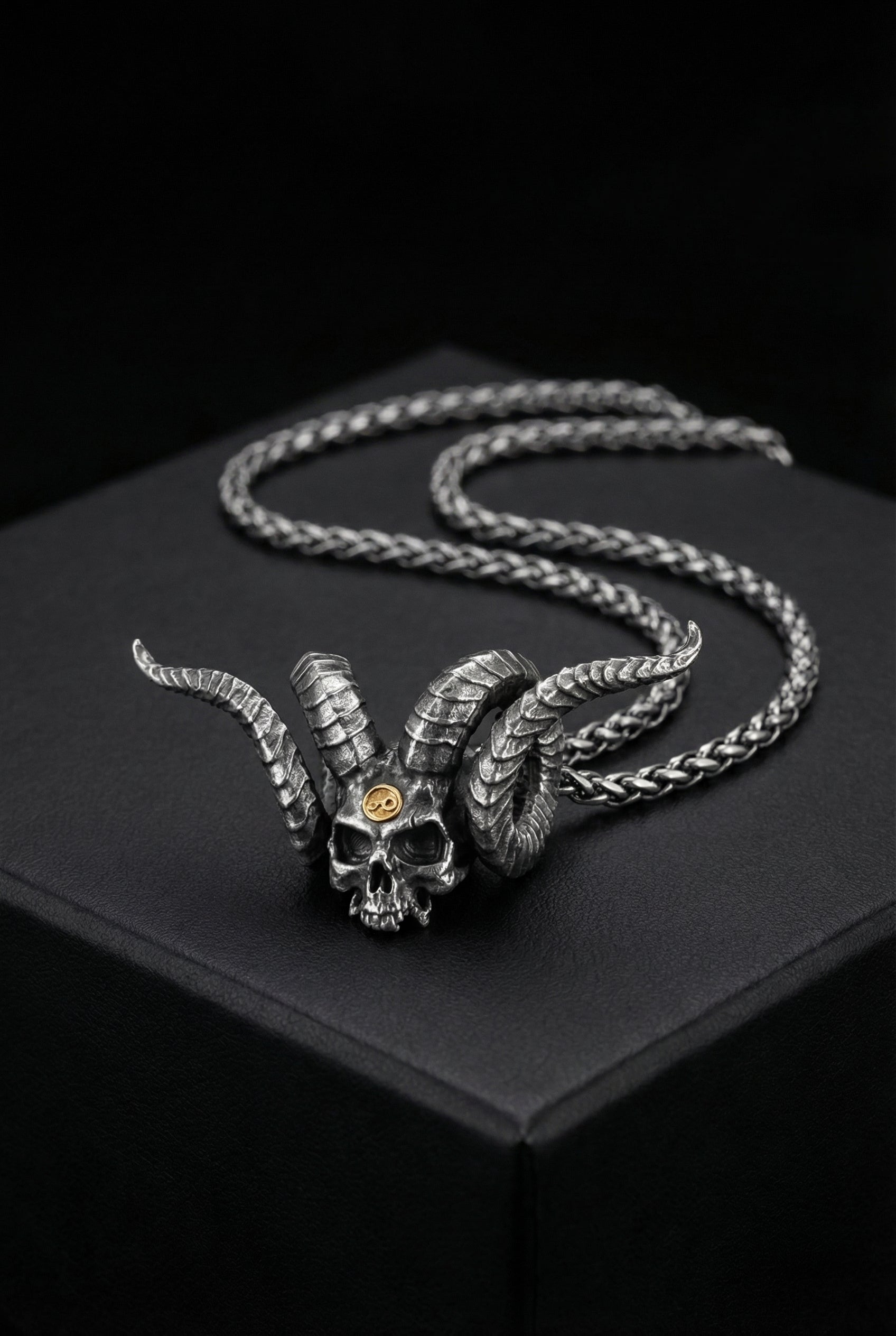Abyssal Mark of the Trickster - Premium Sterling Silver Loki Necklace featuring 18k Gold - Viking Trinkets