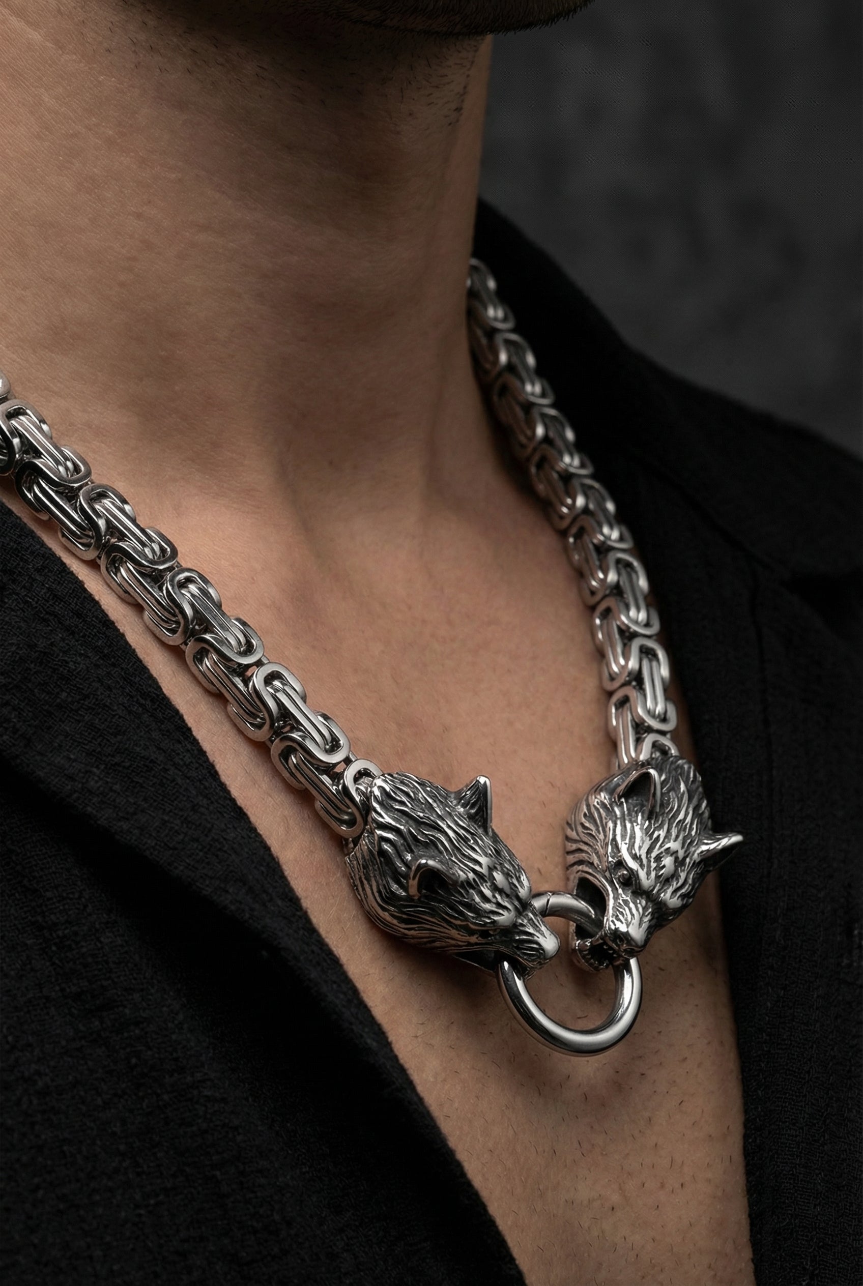 Gleipnir's Hold - Stainless Steel Fenrir Necklace - Viking Trinkets