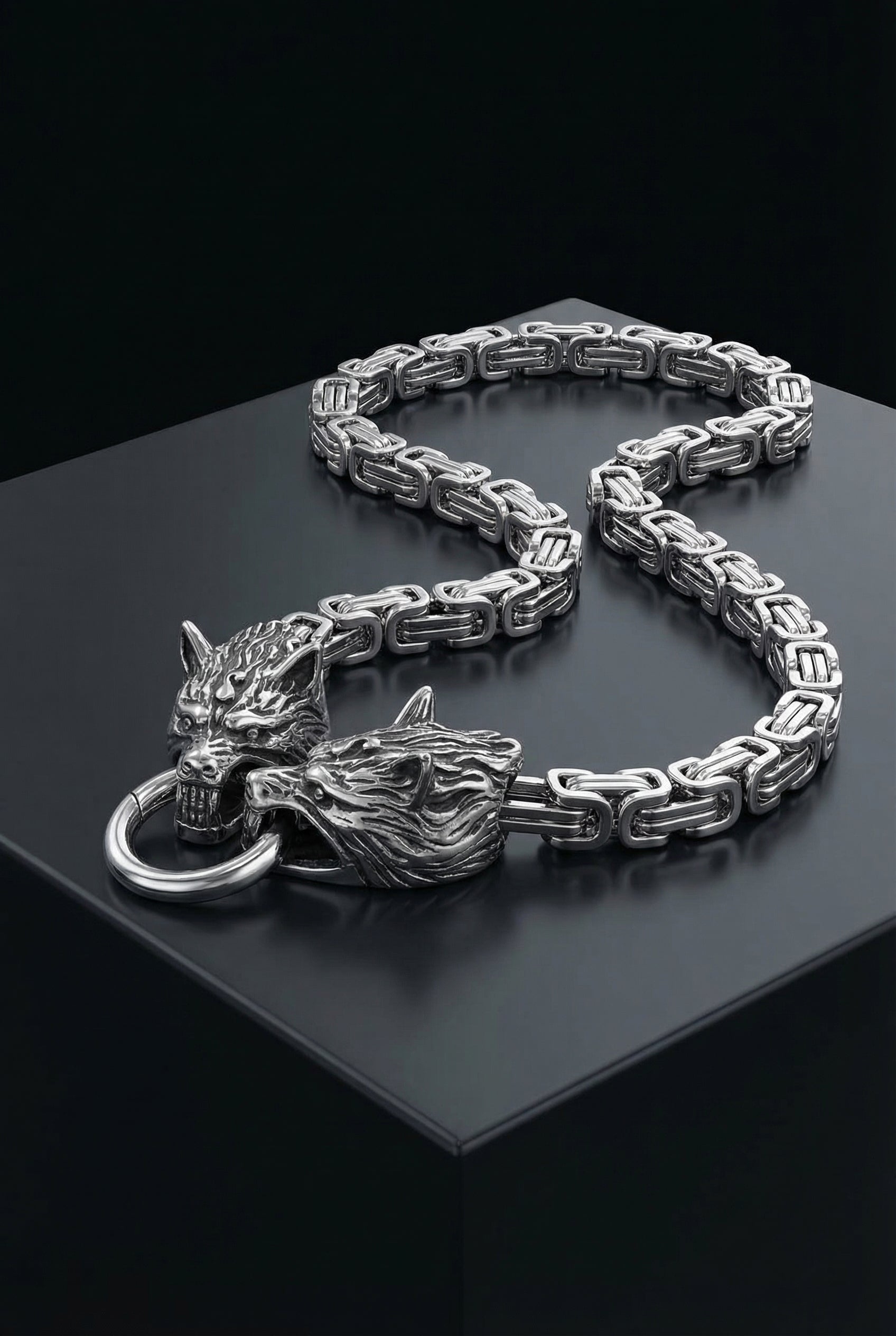 Gleipnir's Hold - Stainless Steel Fenrir Necklace - Viking Trinkets