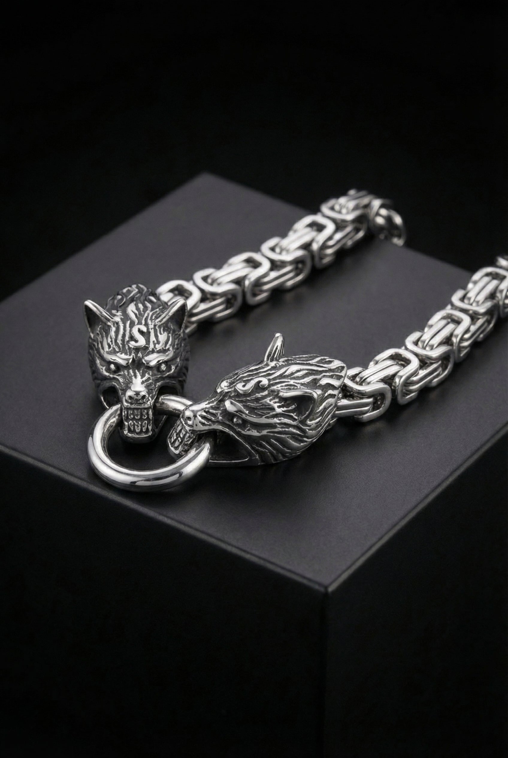 Gleipnir's Hold - Stainless Steel Fenrir Necklace - Viking Trinkets