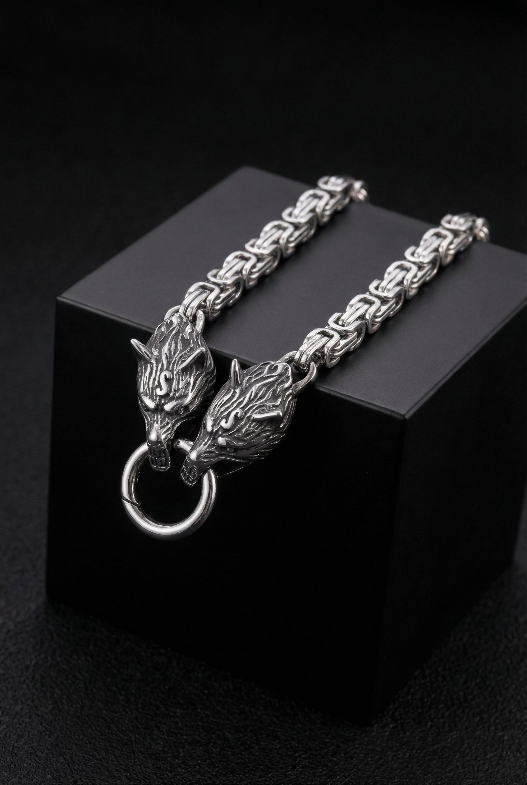 Gleipnir's Hold - Stainless Steel Fenrir Necklace - Viking Trinkets