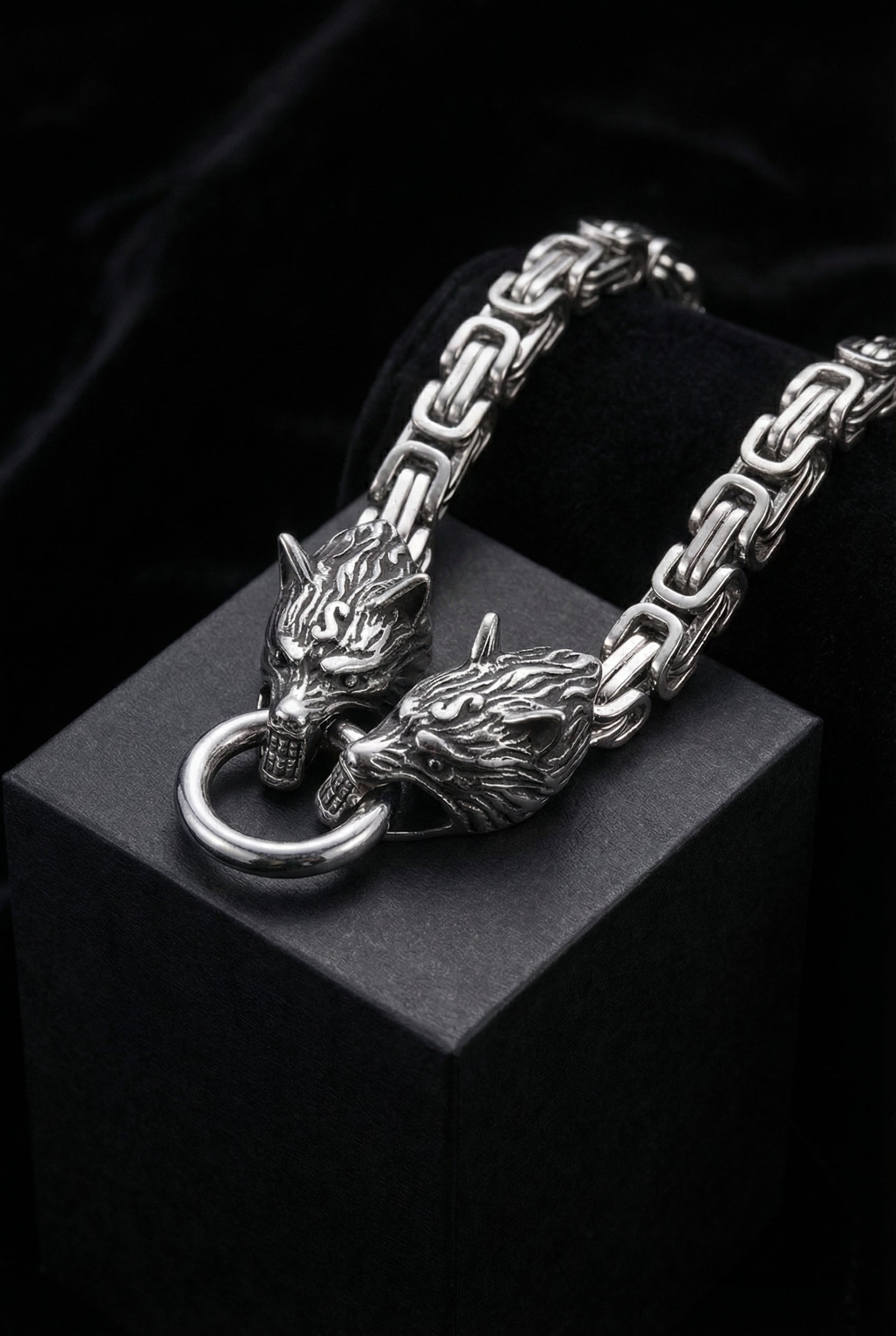 Gleipnir's Hold - Stainless Steel Fenrir Necklace - Viking Trinkets