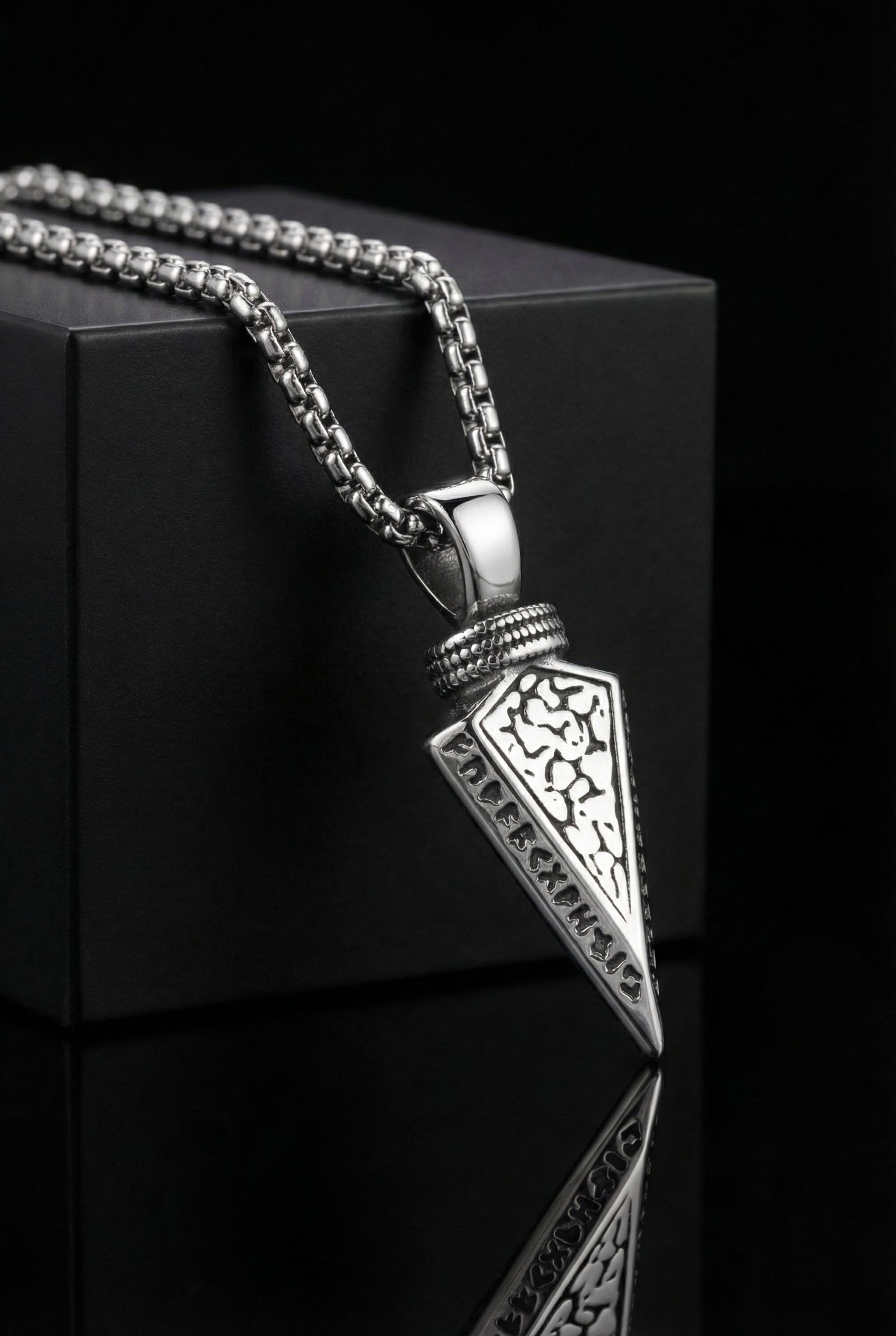 Spear Of Odin  - Stainless Steel Arrow Necklace - Viking Trinkets