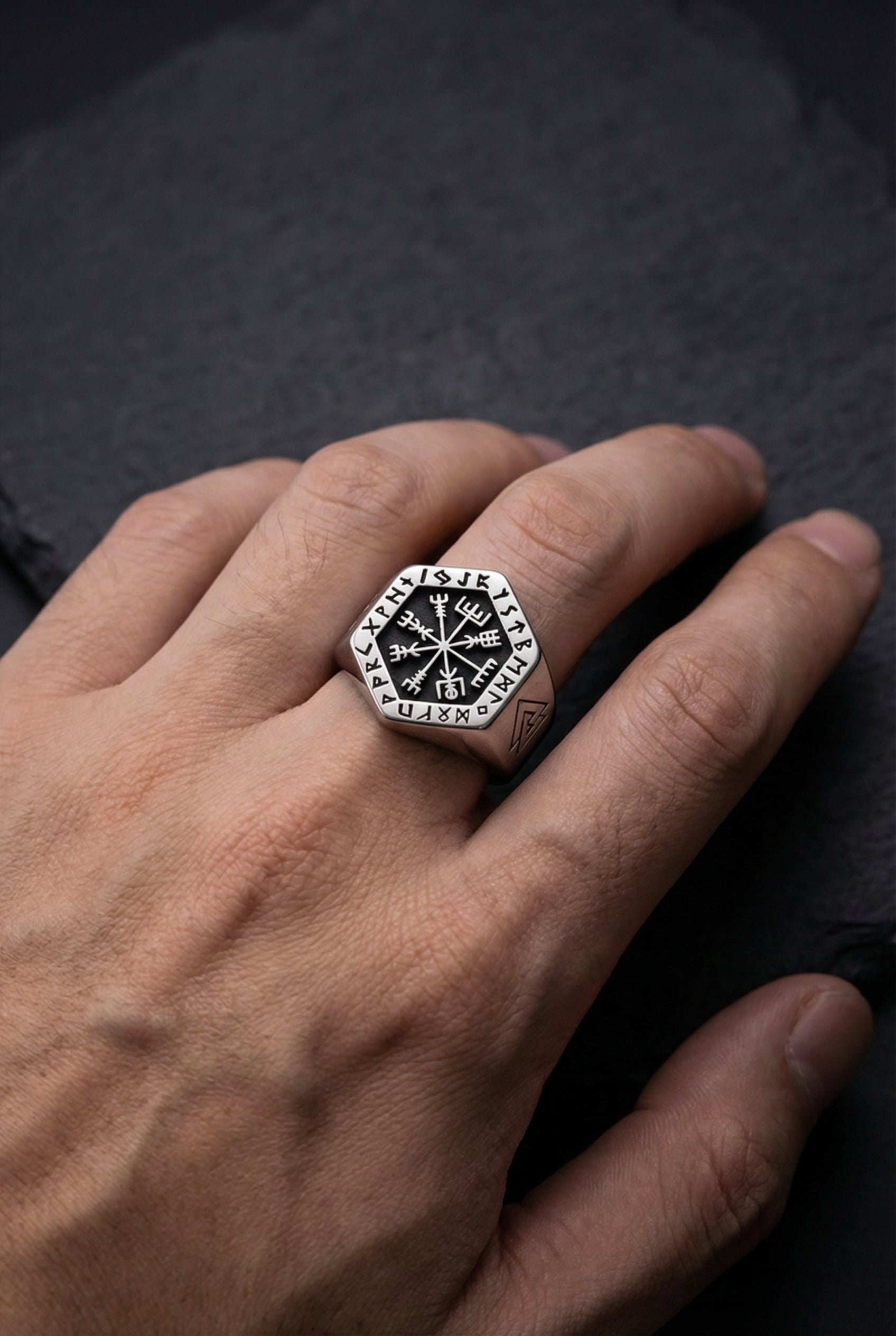 Wayfinder - Stainless Steel Viking Compass Ring - Viking Trinkets