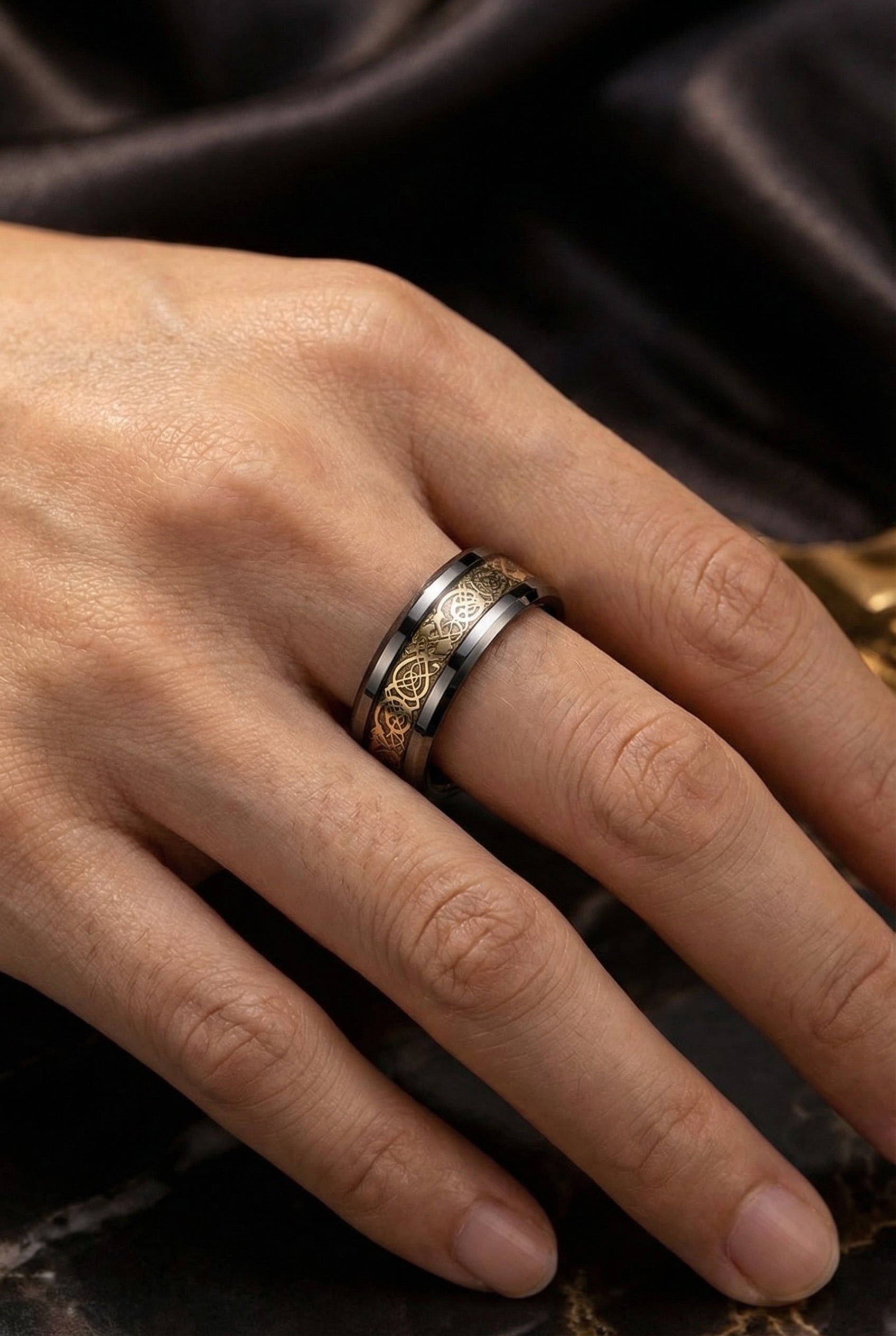 Dragon's Breath - Steel Viking Ring Inspired By Fafnir | Unisex