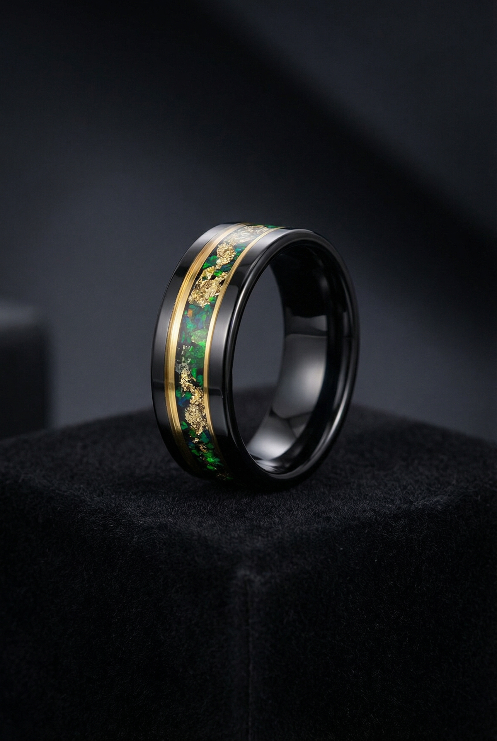 Trickster's Illusion - Black And Gold Tungsten Ring - Viking Trinkets