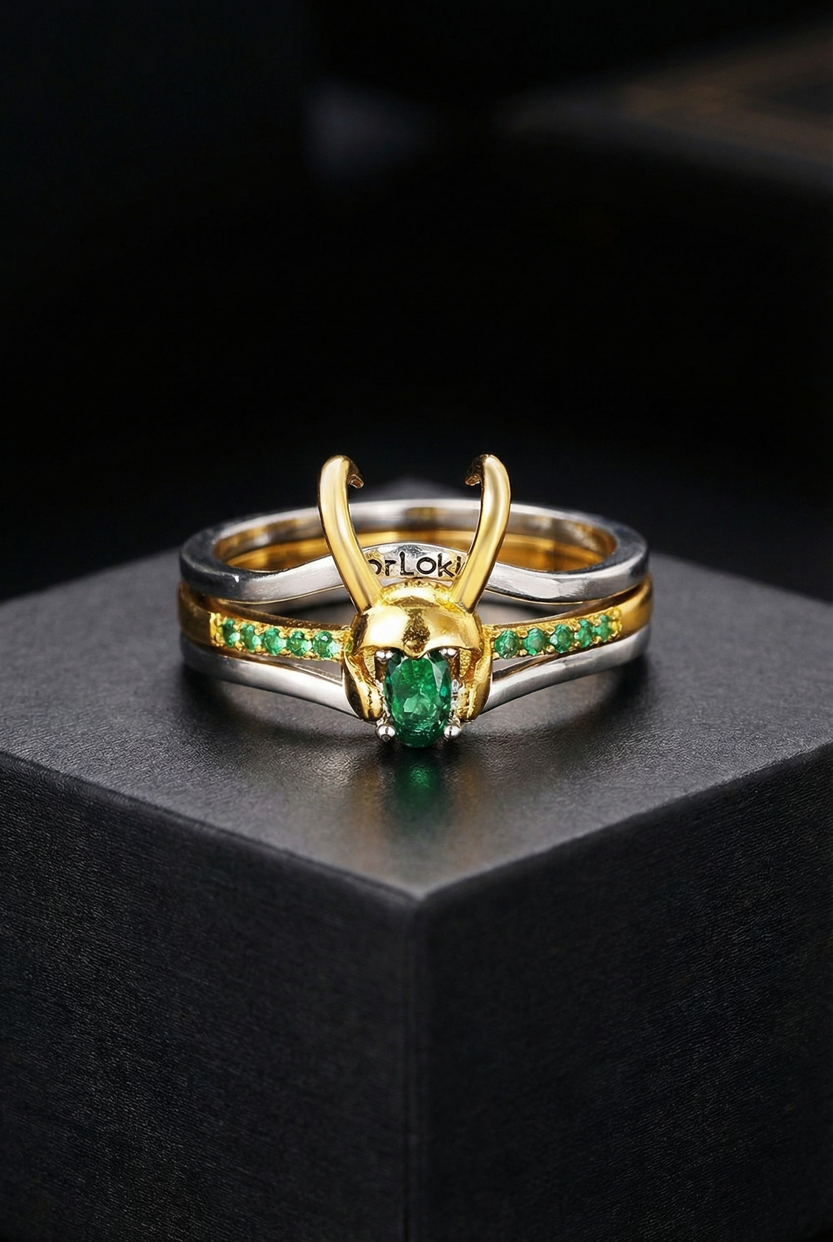 The Trickster - Inlaid Zircon Loki Ring