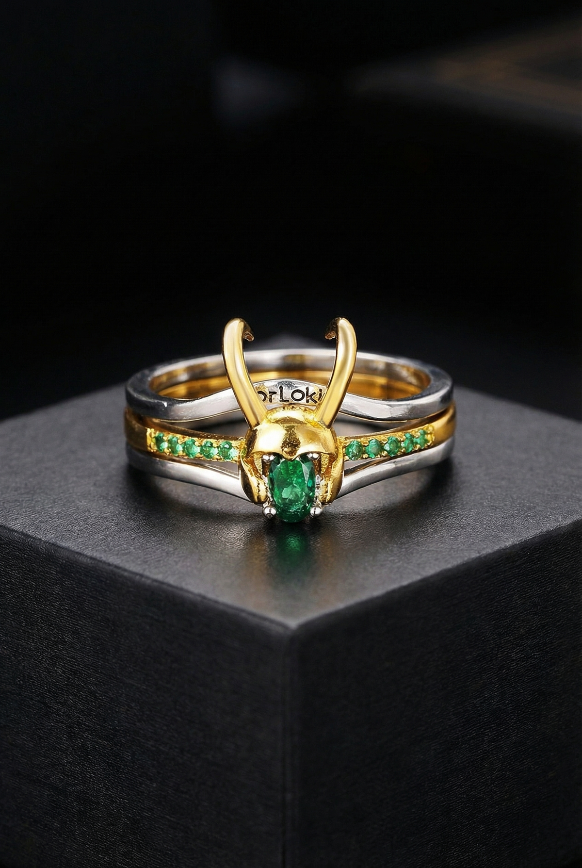 The Trickster - Inlaid Zircon Loki Ring