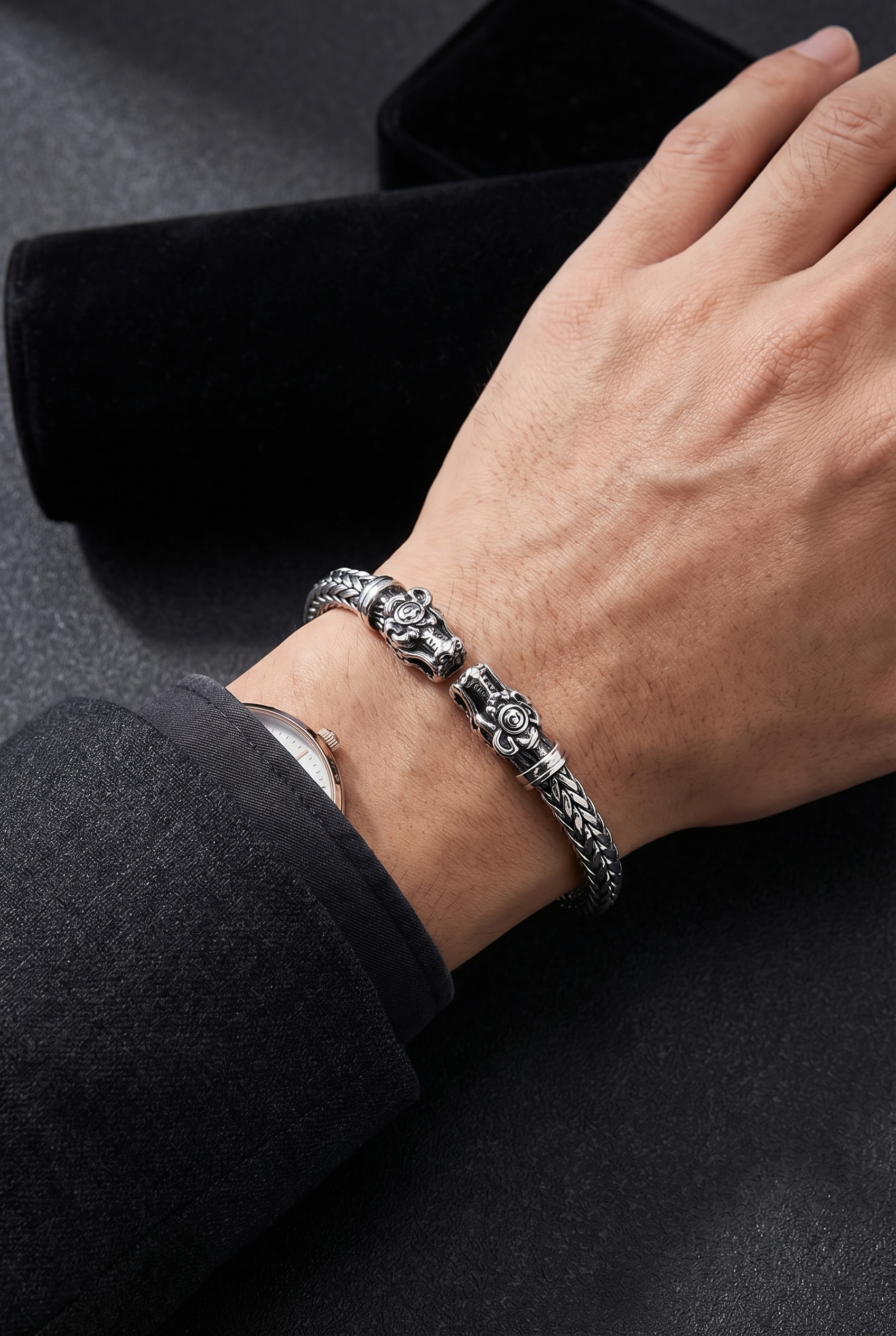 The Pledge - Nidhogg - Sterling Silver Allegiance Bracelet - Viking Trinkets