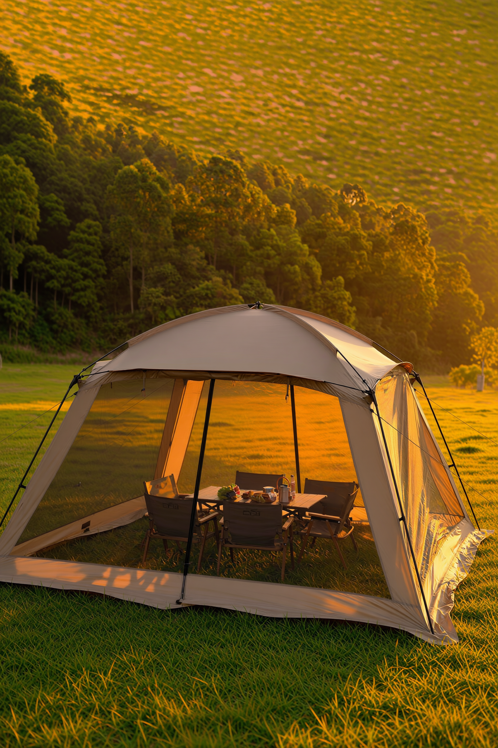 Outdoor Camping Mosquito Nets Tents 6-15 Person Rainproof Silver Glue Sunscreen Beach Picnic Sunshade Canopy Camping Equipment - Viking Trinkets