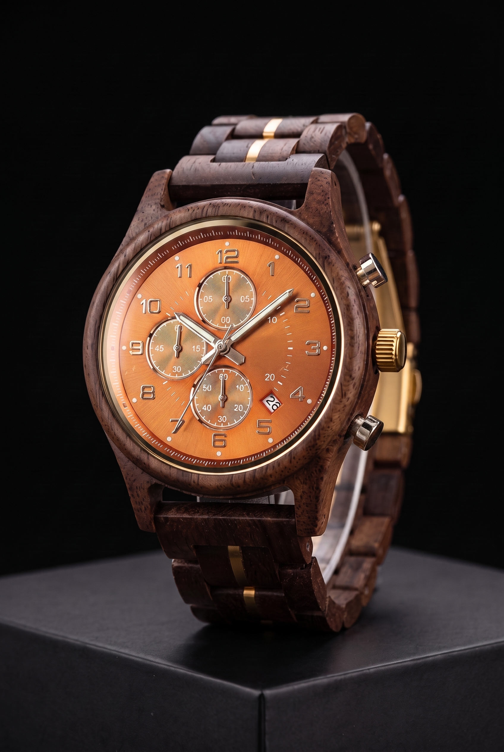 Gems Of The Brísingamen - Wooden Quartz Watch - Viking Trinkets