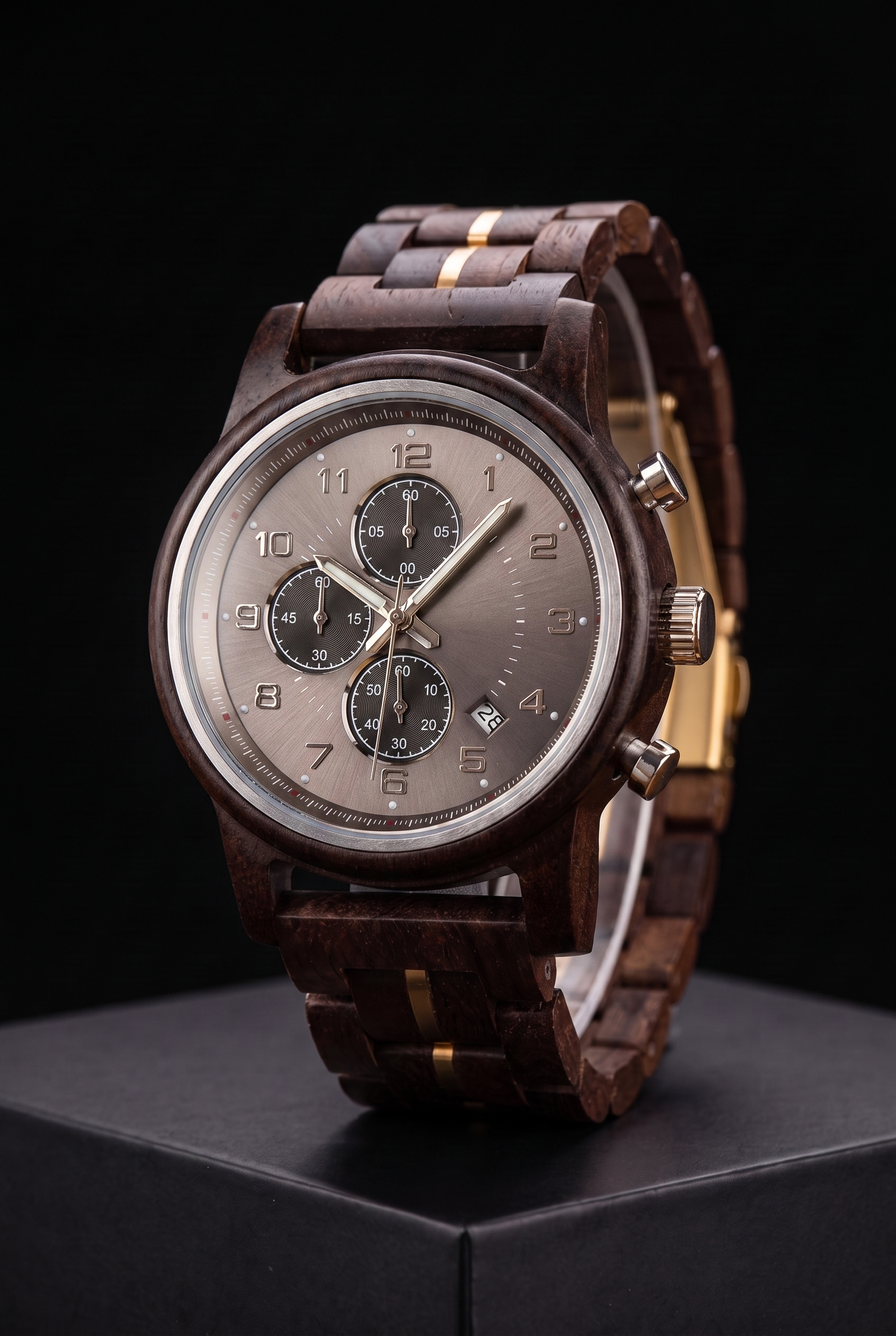 Gems Of The Brísingamen - Wooden Quartz Watch - Viking Trinkets