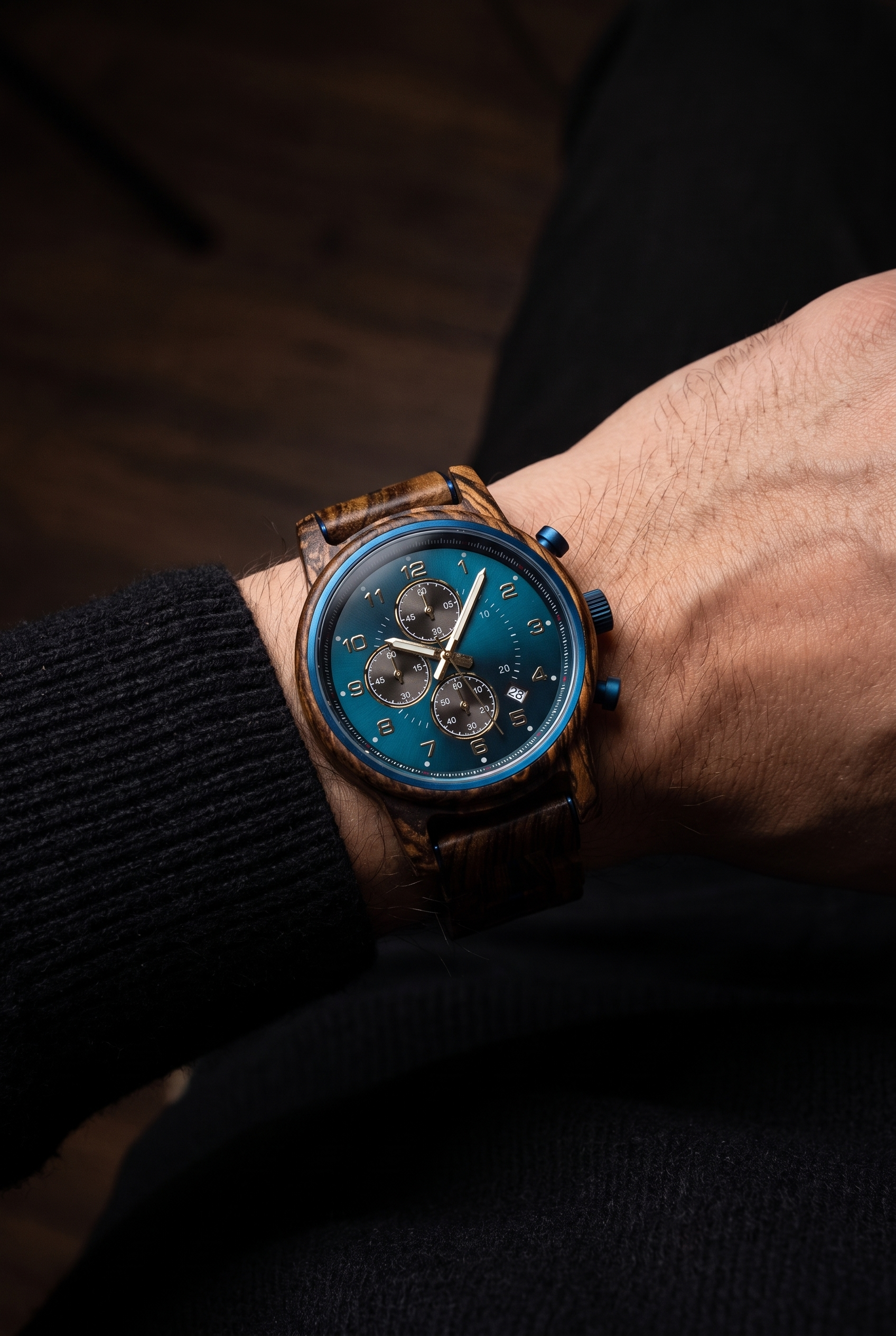 Gems Of The Brísingamen - Wooden Quartz Watch - Viking Trinkets