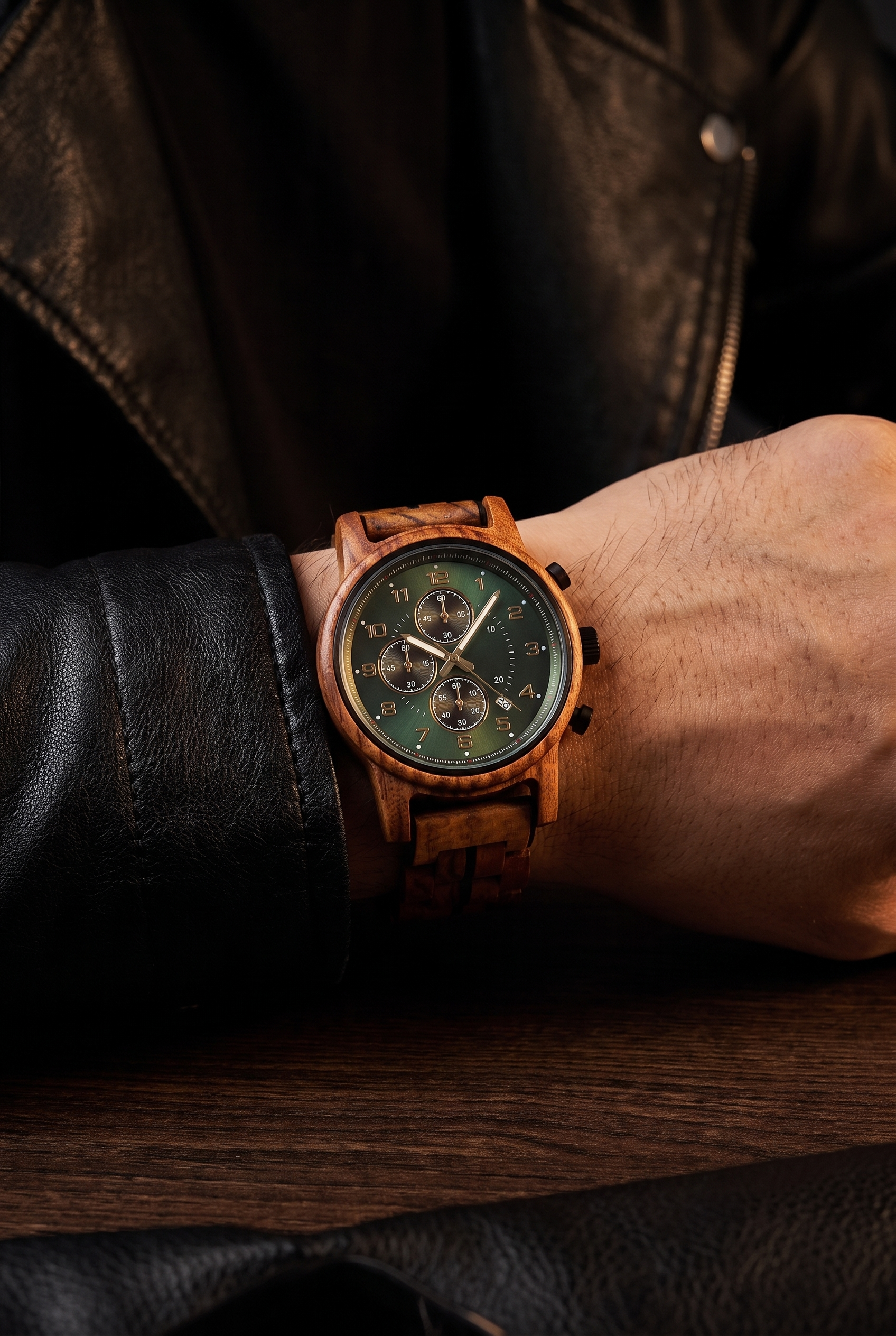 Gems Of The Brísingamen - Wooden Quartz Watch - Viking Trinkets