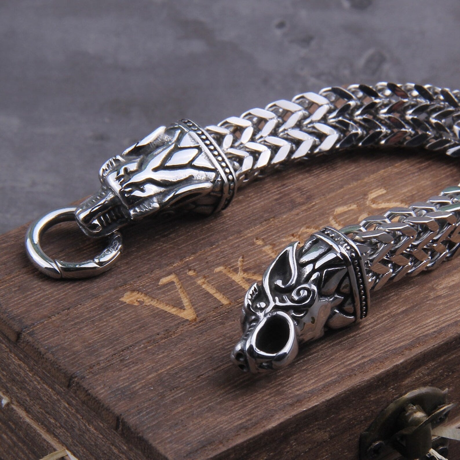 Nidhogg - The Malice Striker - Stainless Steel Dragon Bracelet - Viking Trinkets