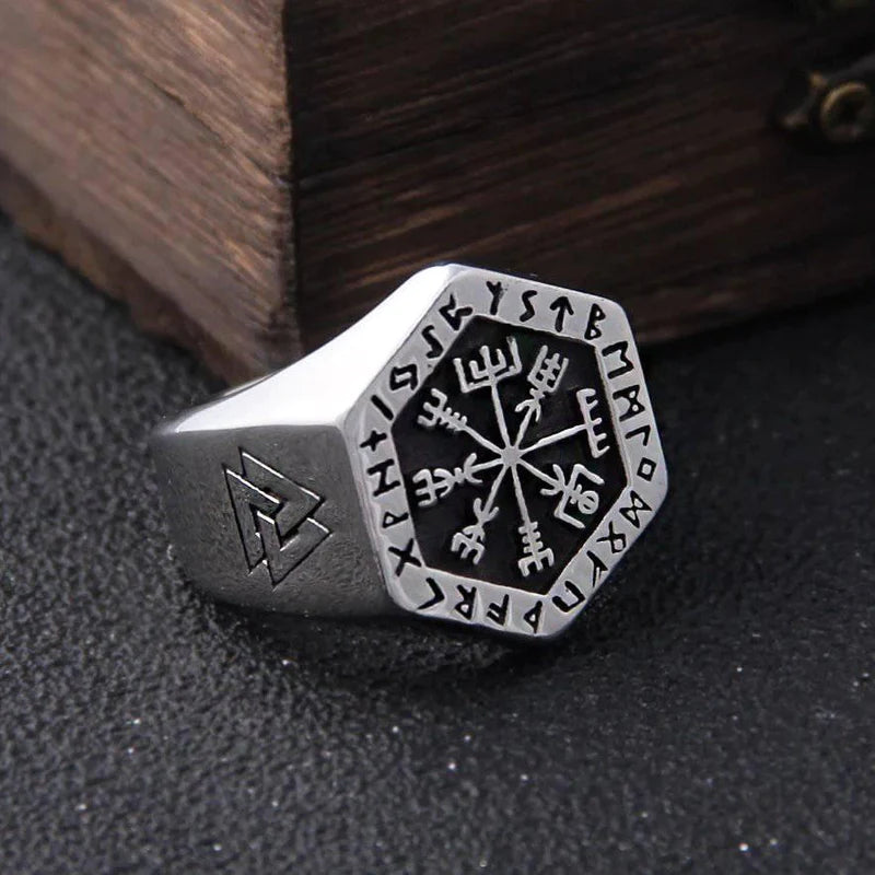 Wayfinder - Stainless Steel Viking Compass Ring - Viking Trinkets