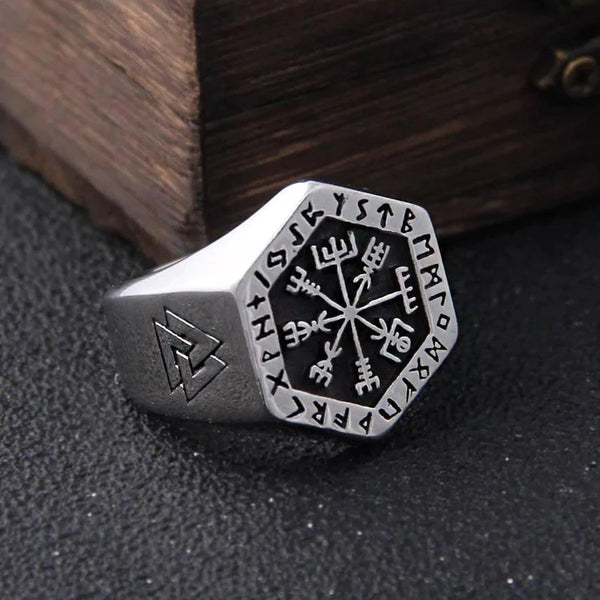Wayfinder - Stainless Steel Viking Compass Ring