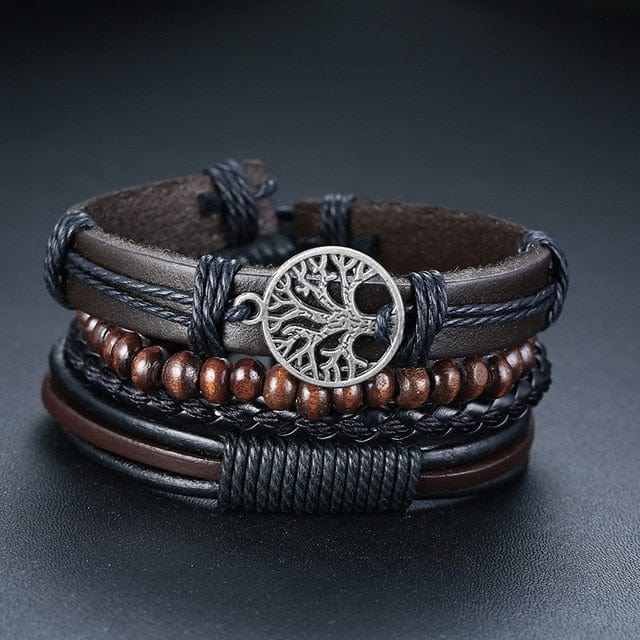 Yggdrasil - High Quality Leather Bracelet - Viking Trinkets