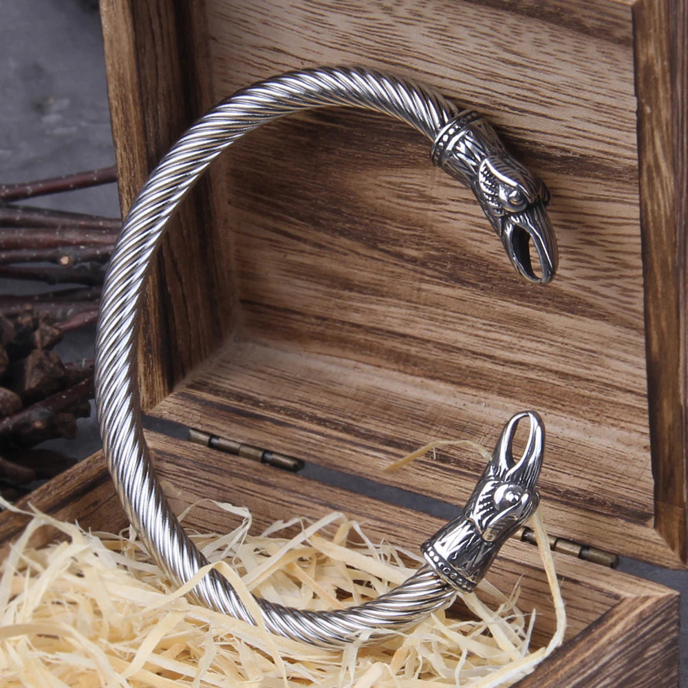 Ravens of War - Stainless Steel Allegiance Bangle - Viking Trinkets