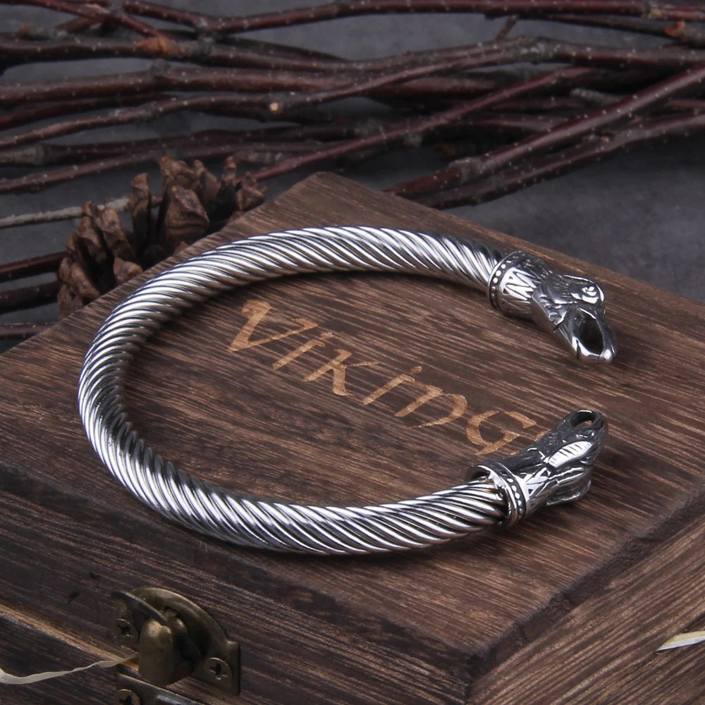 Ravens of War - Stainless Steel Allegiance Bangle - Viking Trinkets