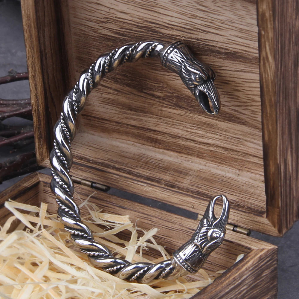 Ravens of War - Stainless Steel Allegiance Bangle - Viking Trinkets