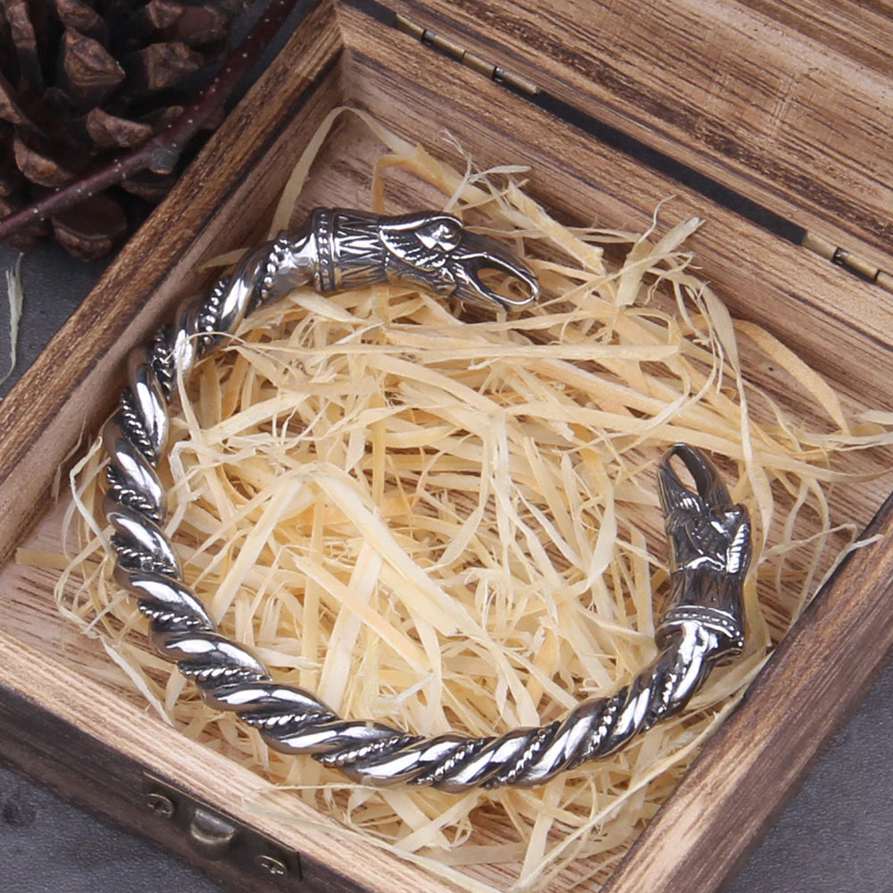 Ravens of War - Stainless Steel Allegiance Bangle - Viking Trinkets