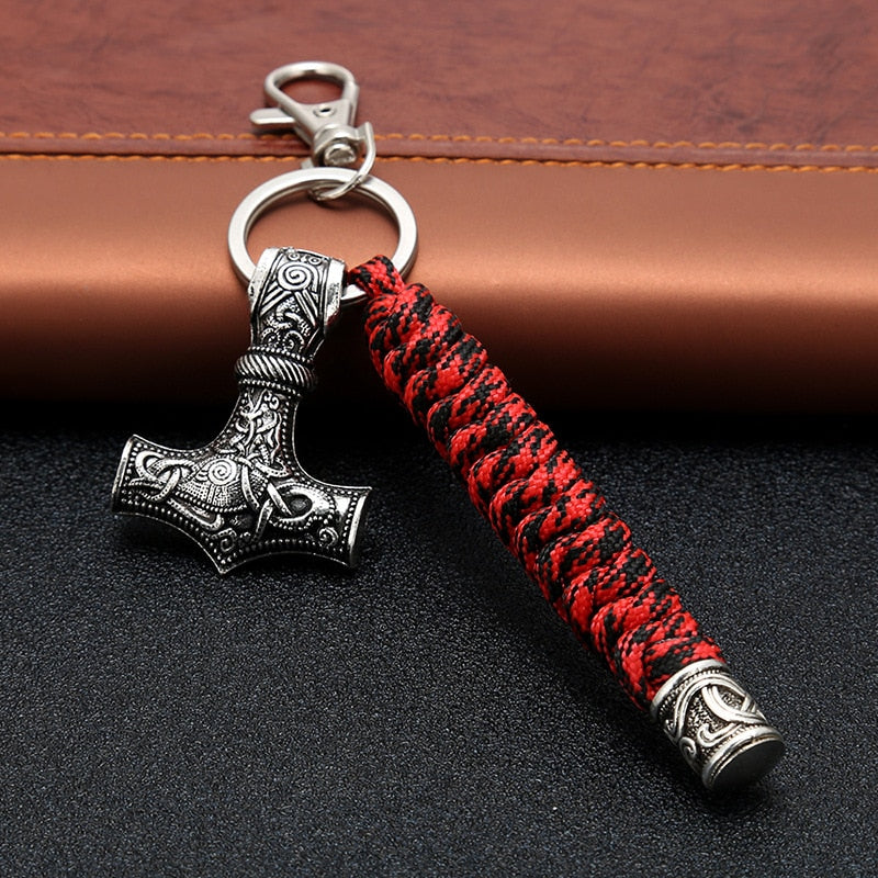 Hammer of Valhalla - Stainless Steel Mjolnir Keyring - Viking Trinkets