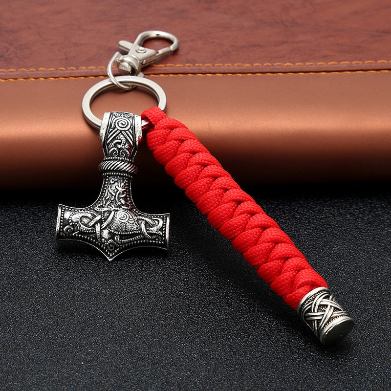 Hammer of Valhalla - Stainless Steel Mjolnir Keyring - Viking Trinkets