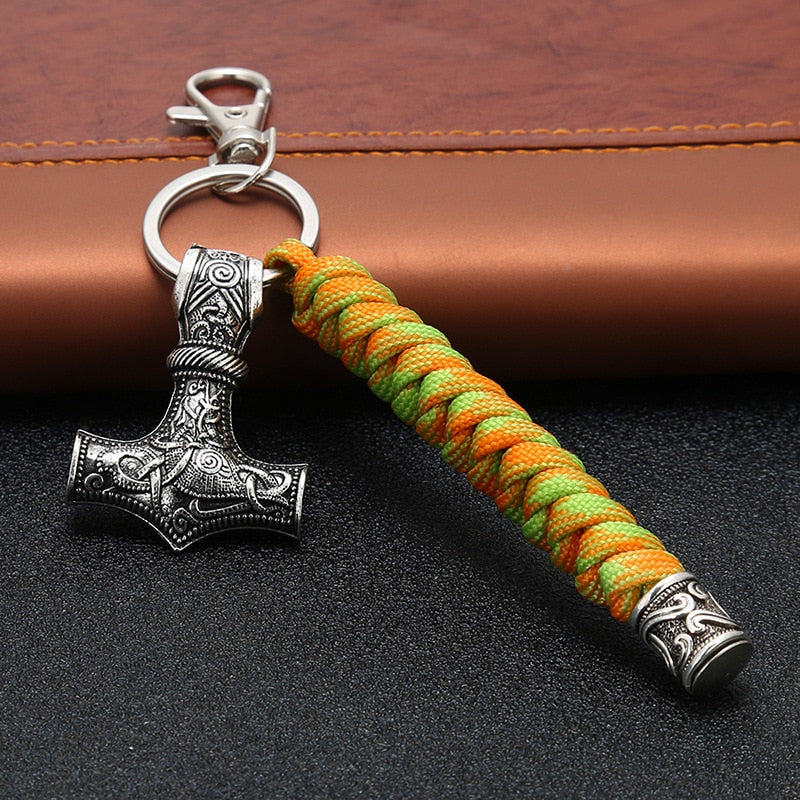 Hammer of Valhalla - Stainless Steel Mjolnir Keyring - Viking Trinkets