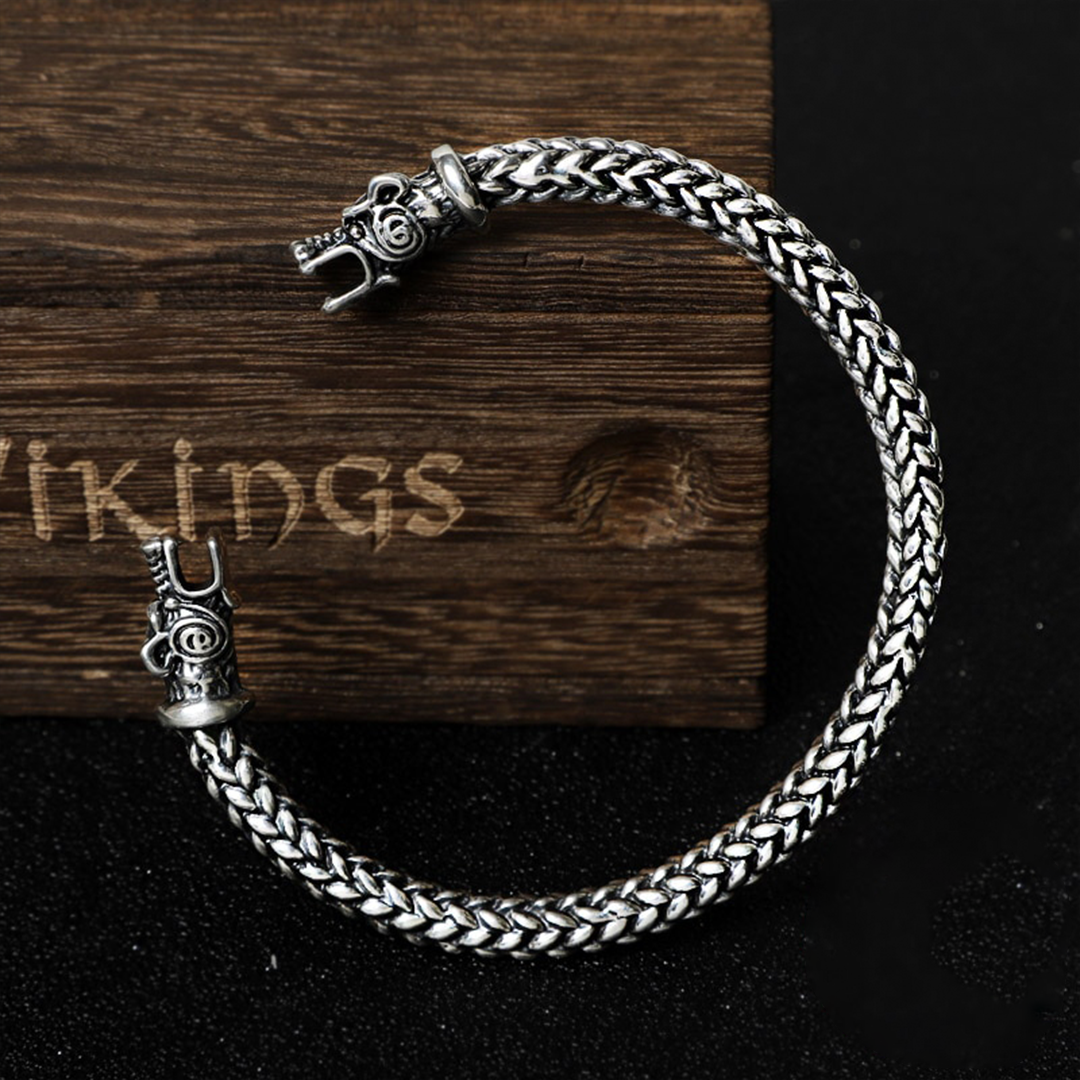 The Pledge - Nidhogg - Sterling Silver Allegiance Bracelet - Viking Trinkets