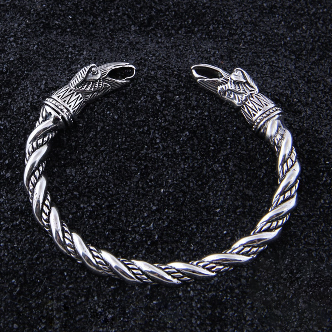 The Pledge - Huginn - Sterling Silver Allegiance Bracelet - Viking Trinkets