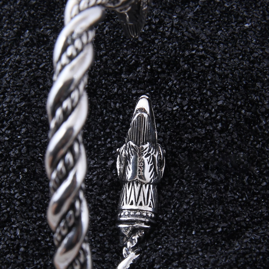 The Pledge - Huginn - Sterling Silver Allegiance Bracelet - Viking Trinkets