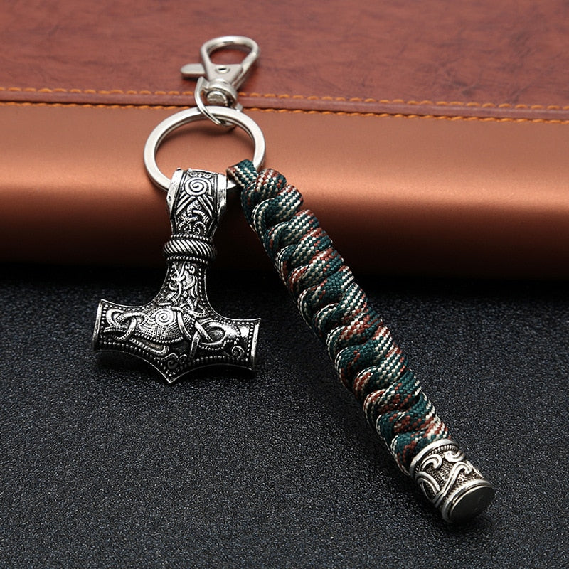 Hammer of Valhalla - Stainless Steel Mjolnir Keyring - Viking Trinkets