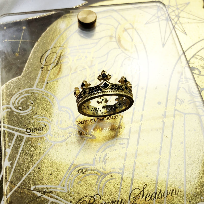 Ring Of Conquest - Stainless Steel Gold Plated Crown Ring