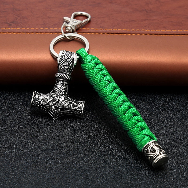 Hammer of Valhalla - Stainless Steel Mjolnir Keyring - Viking Trinkets