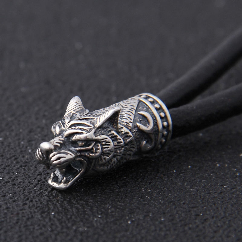 Chain of Power - Sterling Silver Mjolnir and Fenrir Necklace - Viking Trinkets