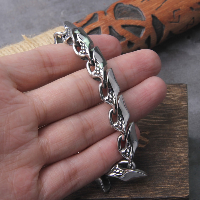The Demise Of Jormungandr - Stainless Steel Serpent Scale Bracelet
