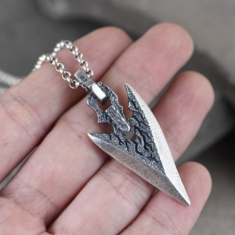 Arrow Of Fate - Sterling Silver Arrow Pendant - Viking Trinkets