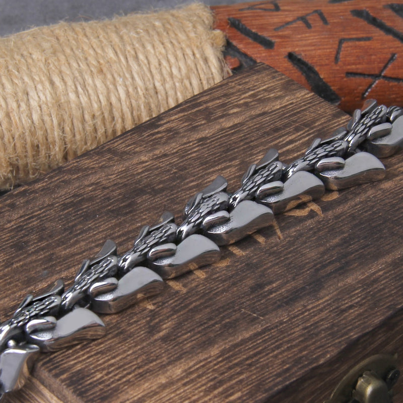 Keeper Of Náströnd - Stainless Steel Dragon Scale Bracelet