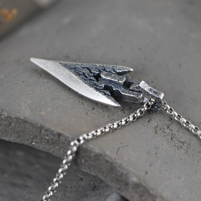 Arrow Of Fate - Sterling Silver Arrow Pendant - Viking Trinkets